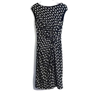 Lauren‎ Ralph Lauren Twist Front Sheath Dress Knee Length Black Printed Size 6